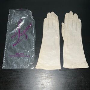 Vintage 1950’s  Boyce‎ Lazarus soft ivory leather gloves S-XS